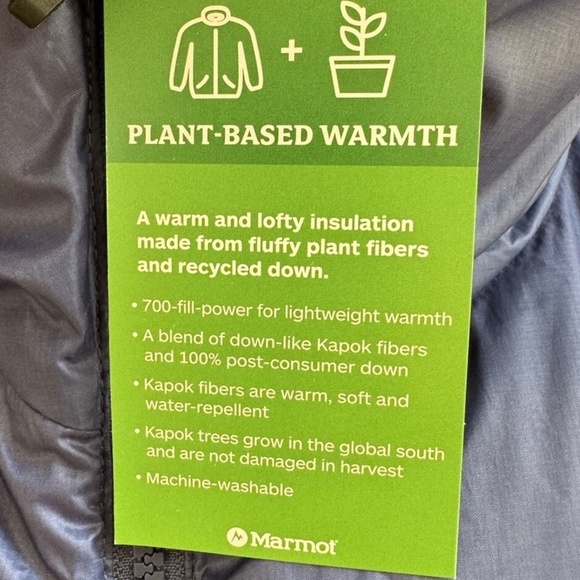 MARMOT Men’s Guides Down Hoody 700-Fill Lightweight Puffer Jacket Hooded Blue XL - Picture 2 of 7